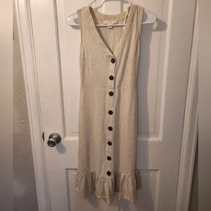 Tan button dress
